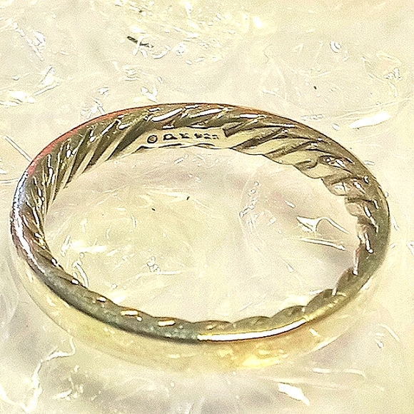 David Yurman Jewelry - DAVID YURMAN 3mm Cable band stackable ring Reverse size 6.5 Authentic © D.Y. 925